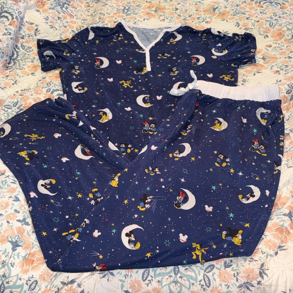 Adult Pajamas - Blue Moon and Stars Mickey Mouse Design